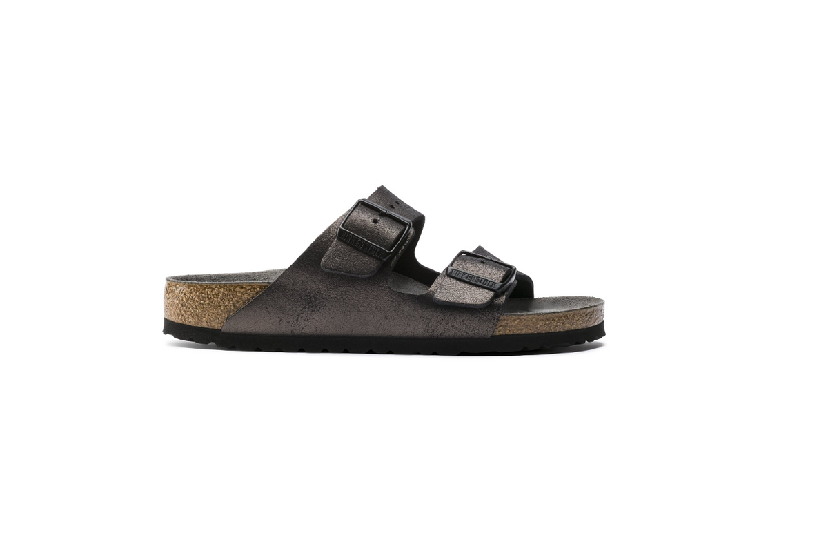 Birkenstock Arizona Suede Leather Washed Metallic Antique Black