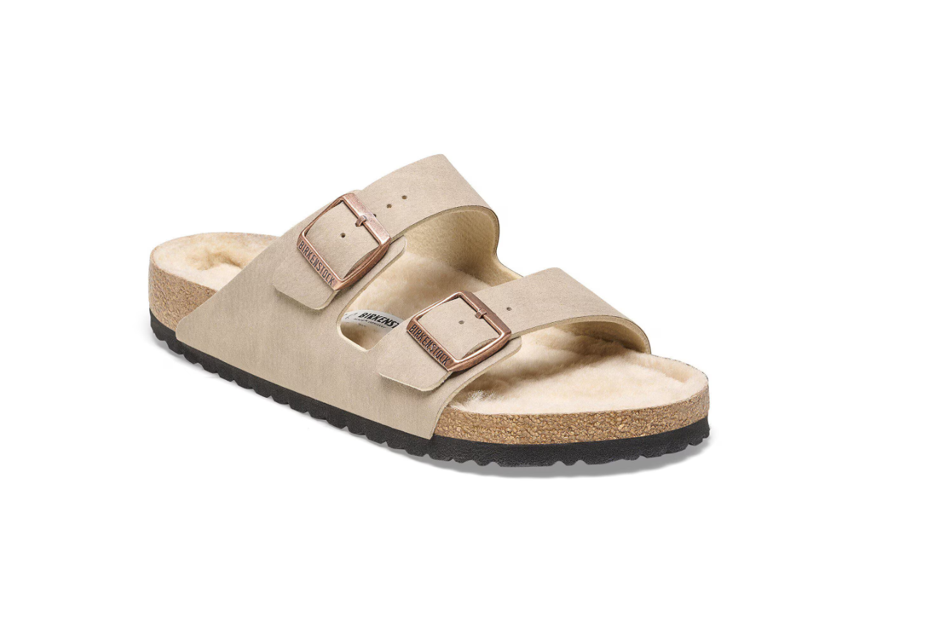 Birkenstock Arizona Shearling Synthetics Desert Dust Gray Taupe