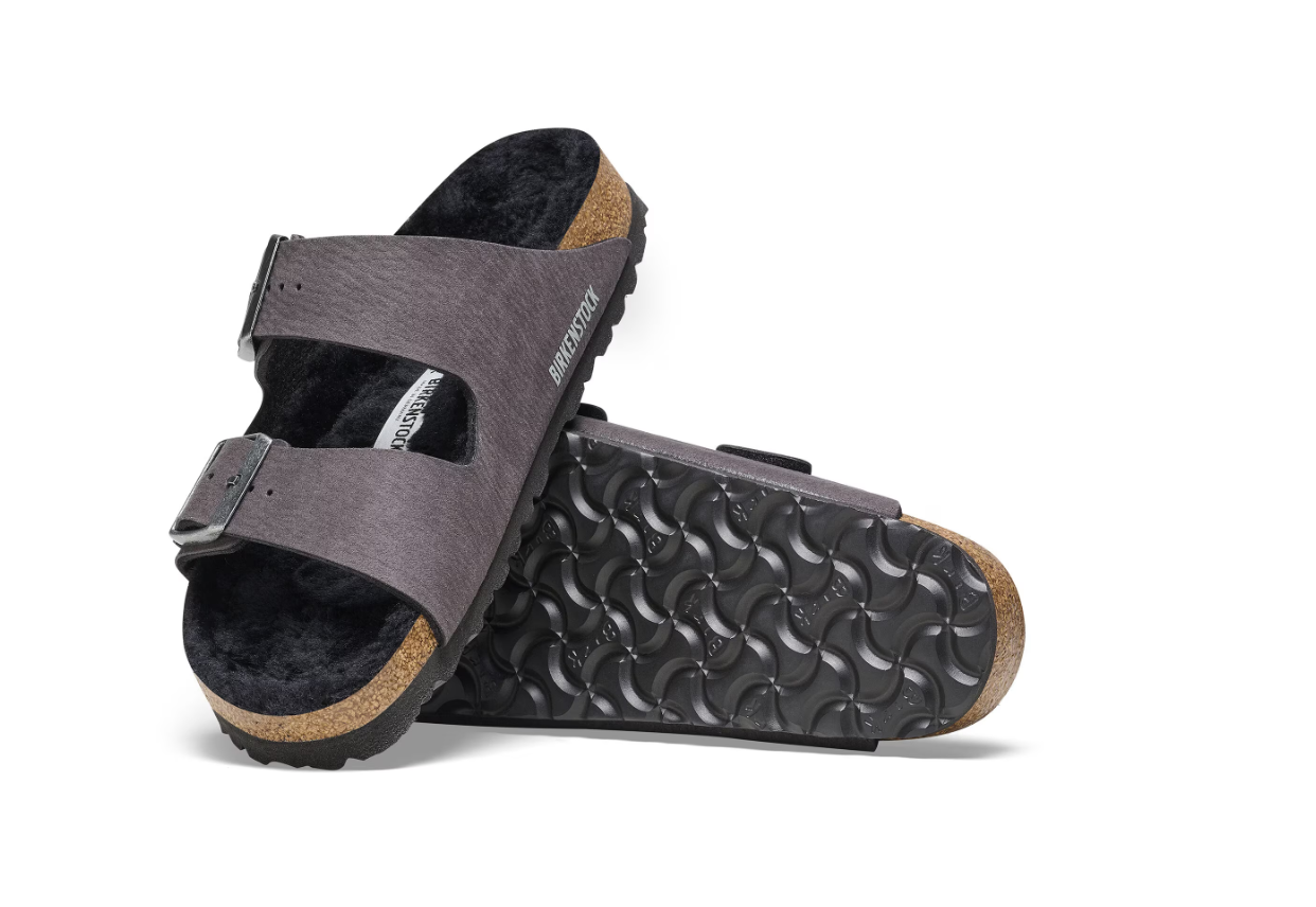 Birkenstock Arizona Shearling Synthetics Desert Dust Black