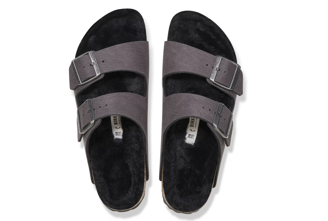 Birkenstock Arizona Shearling Synthetics Desert Dust Black
