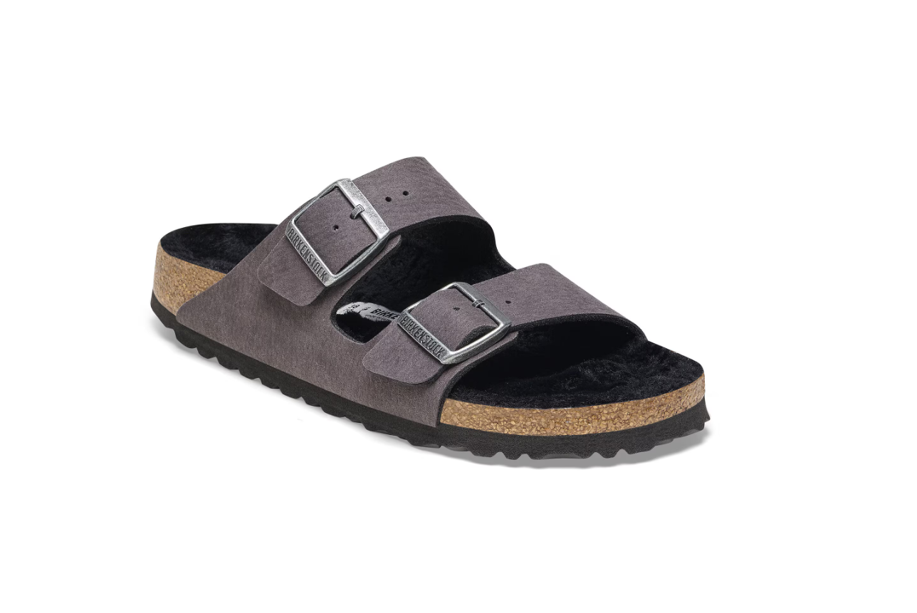 Birkenstock Arizona Shearling Synthetics Desert Dust Black