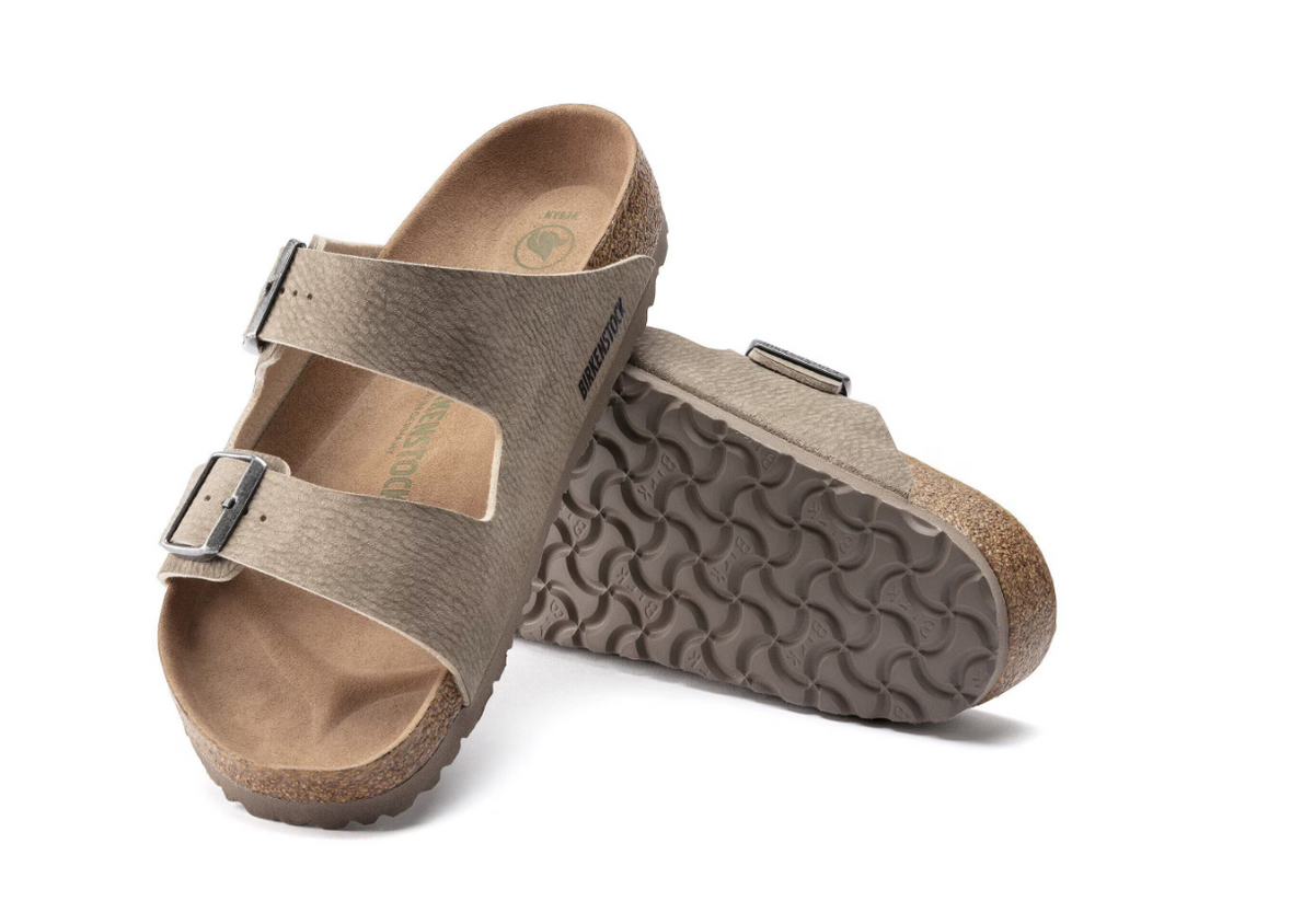 Birkenstock Arizona Vegan Sandals Desert Dust Gray Taupe