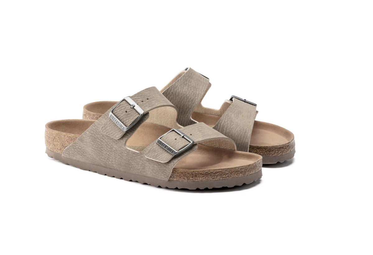 Birkenstock Arizona Vegan Sandals Desert Dust Gray Taupe
