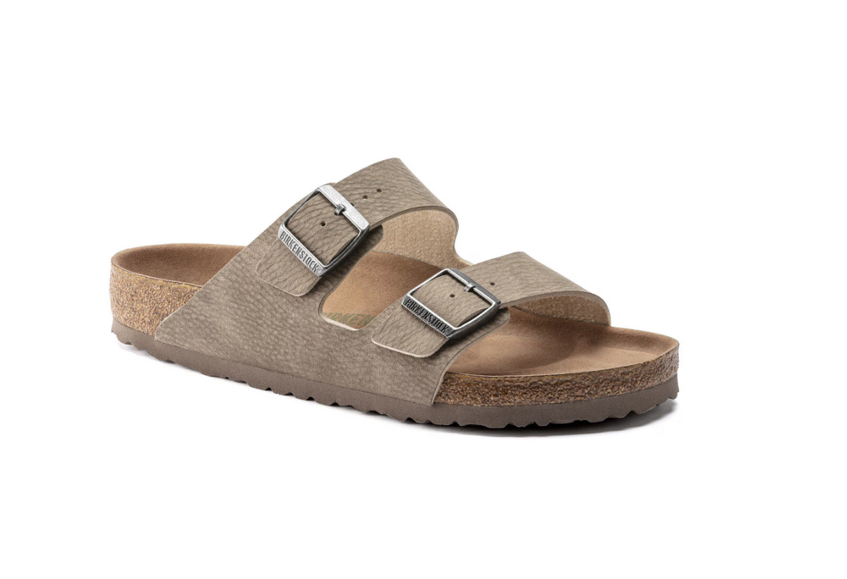 Birkenstock Arizona Vegan Sandals Desert Dust Gray Taupe