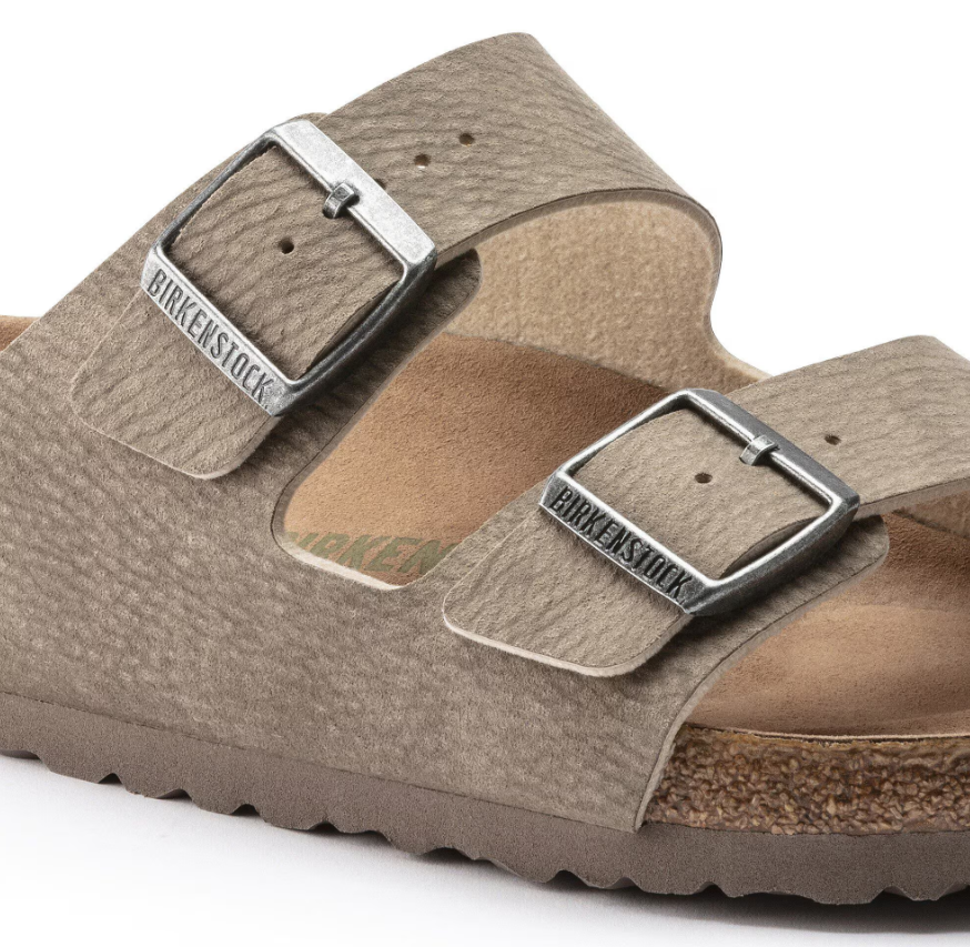 Birkenstock Arizona Vegan Sandals Desert Dust Gray Taupe