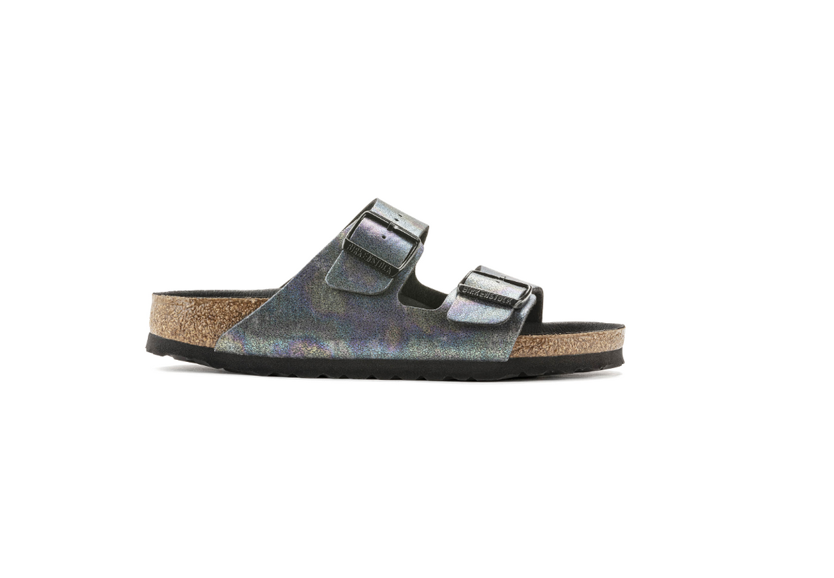 Birkenstock Arizona Vegan Microfiber Iridescent Black Sandals