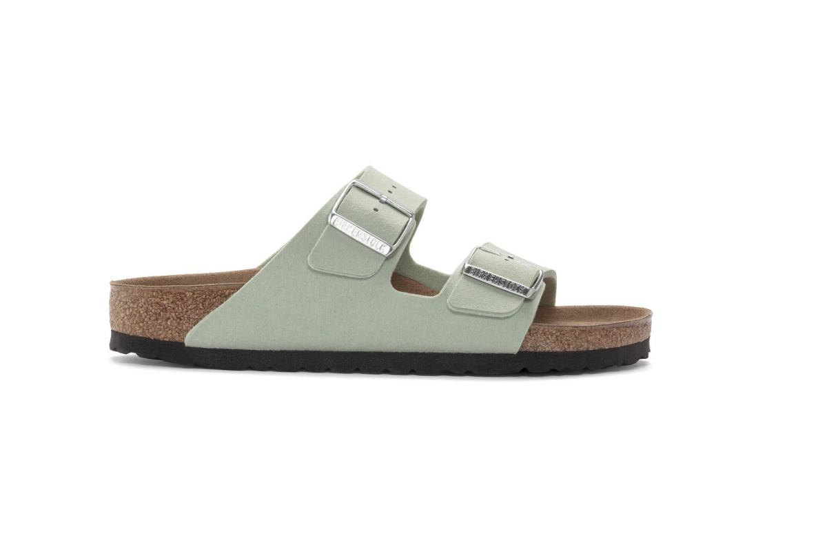 Birkenstock Arizona Vegan Synthetik Soft Birki - Matcha, Narrow