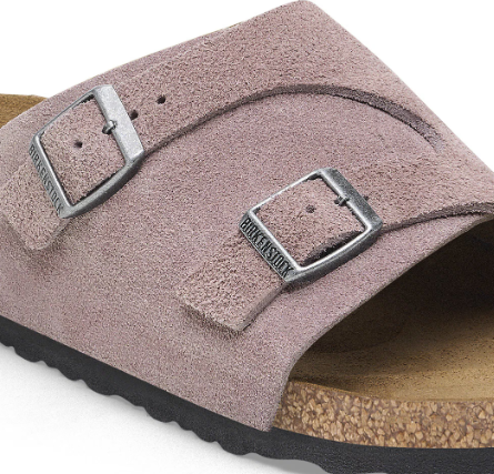 Birkenstock Zürich Suede Leather Faded Purple Sandals