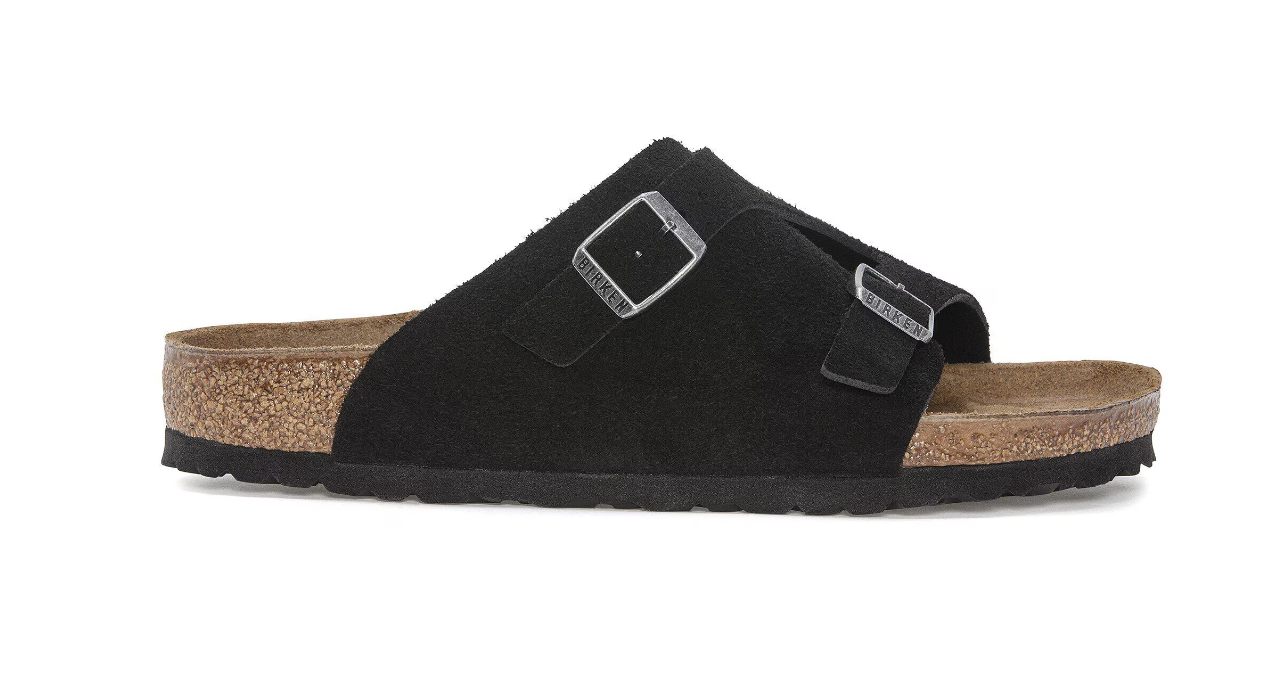 Birkenstock Zürich Suede Leather Black Sandals