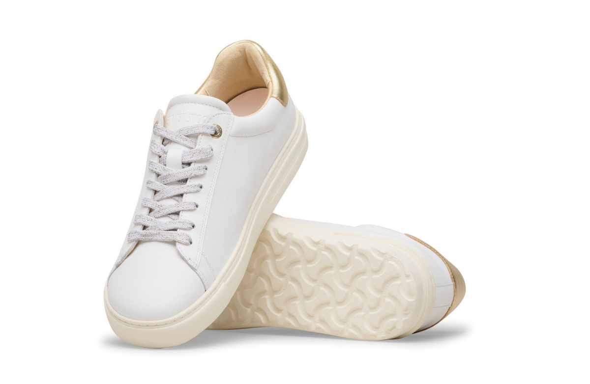 Birkenstock Bend Low Natural Leather White/Metallic Gold