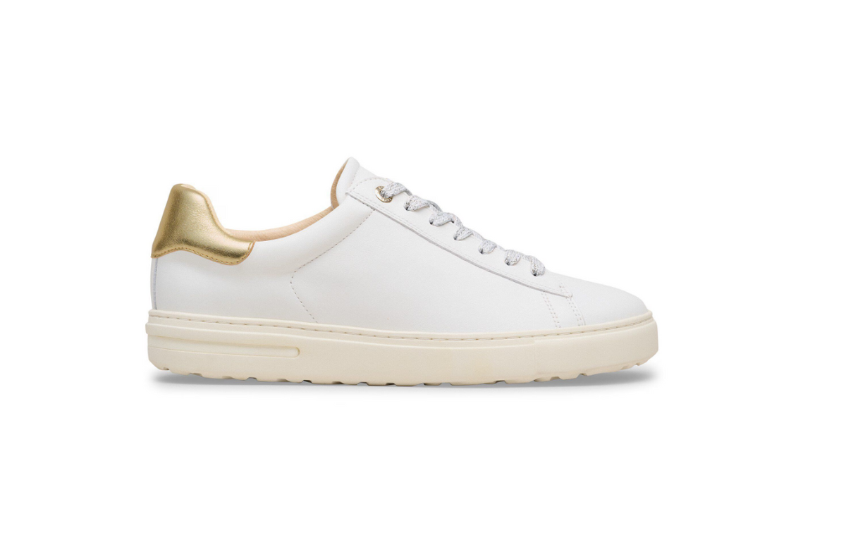Birkenstock Bend Low Natural Leather White/Metallic Gold