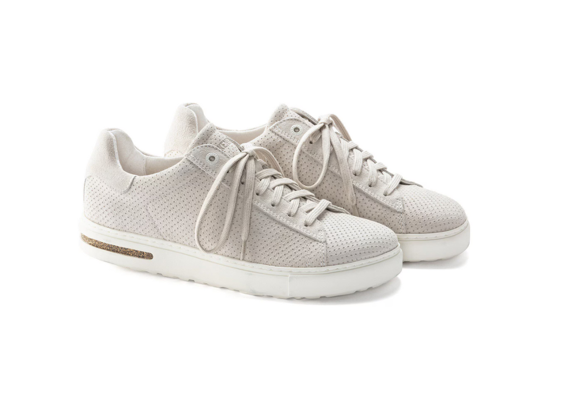 Birkenstock Bend Low Suede Embossed Sneaker - White, Narrow