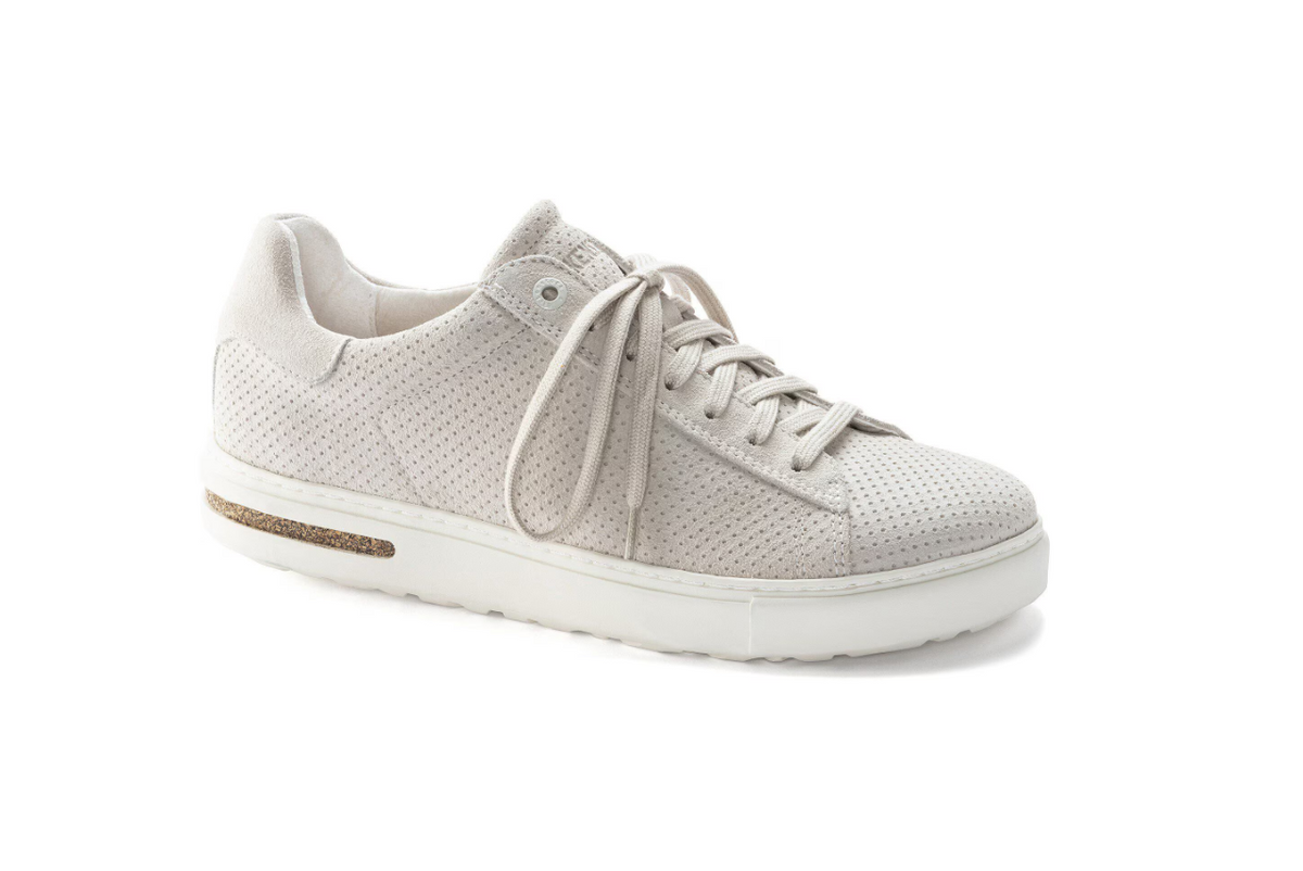 Birkenstock Bend Low Suede Embossed Sneaker - White, Narrow