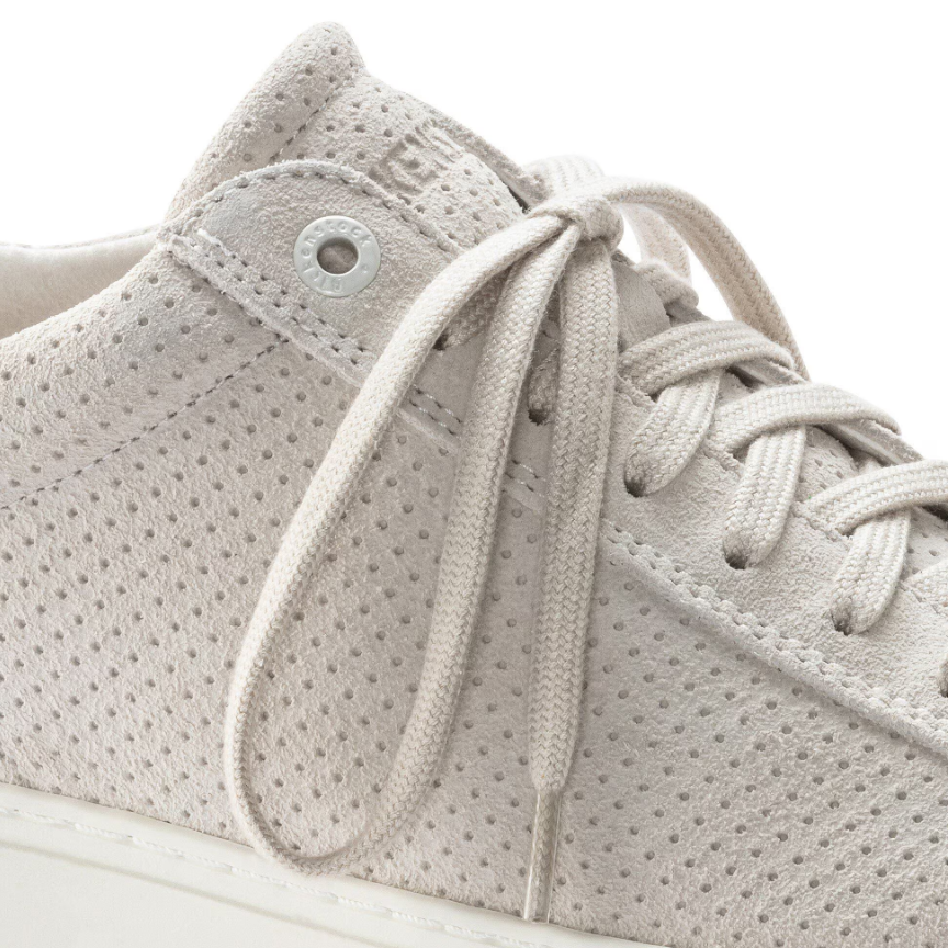 Birkenstock Bend Low Suede Embossed Sneaker - White, Narrow