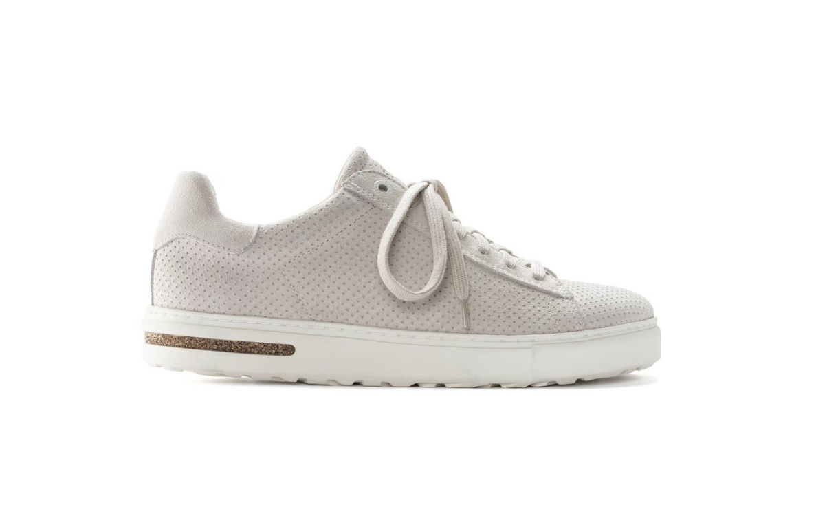 Birkenstock Bend Low Suede Embossed Sneaker - White, Narrow