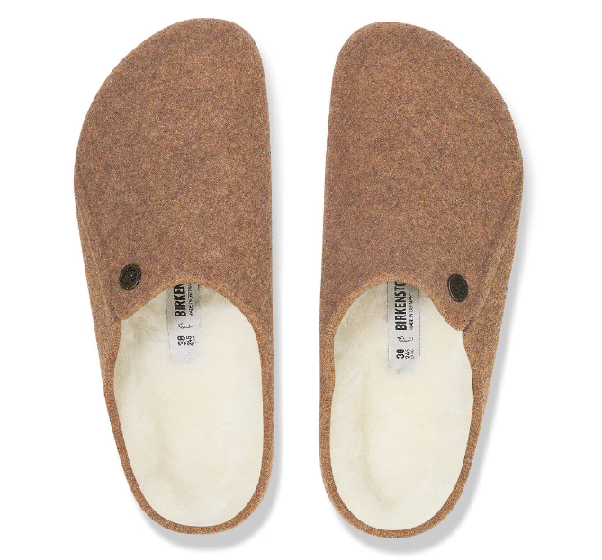Birkenstock Zermatt Shearling Wool Felt Slipper Toffee Melange