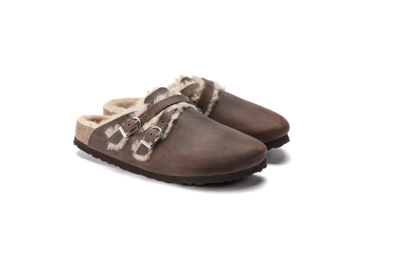Birkenstock Blair Shearling Oiled Leather Brown Clog