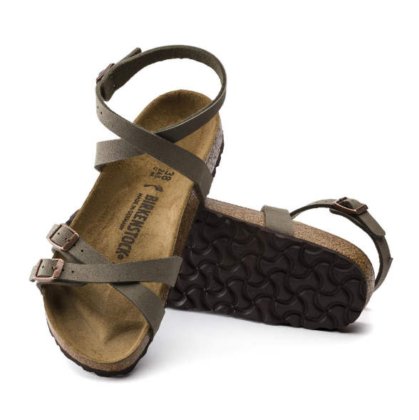 Birkenstock Blanca Birko-Flor Nubuck Stone Women's Sandals - Stone, Narrow