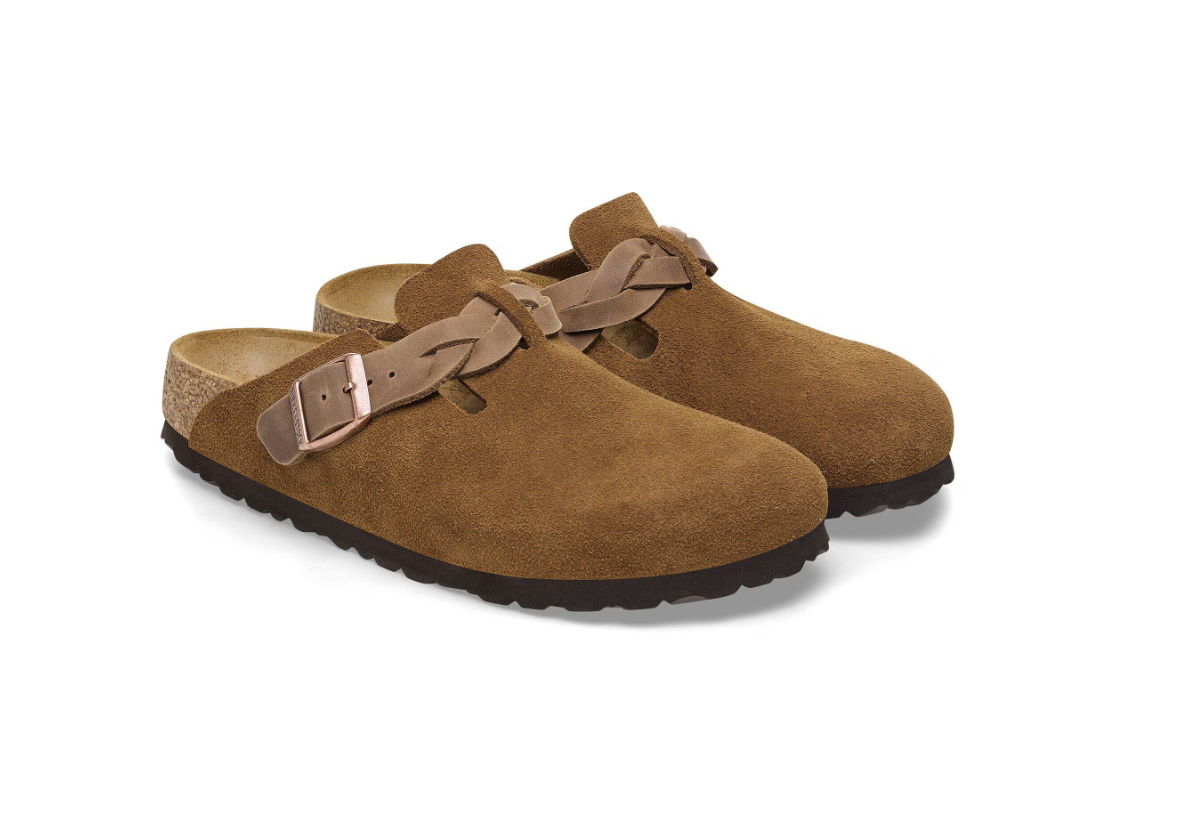 Birkenstock Boston Braided Suede Leather Clog Mink