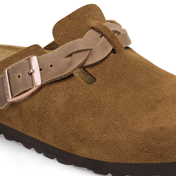 Birkenstock Boston Braided Suede Leather Clog Mink