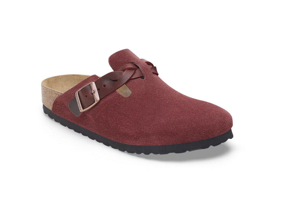 Birkenstock Boston Braided Suede Leather Zinfandel