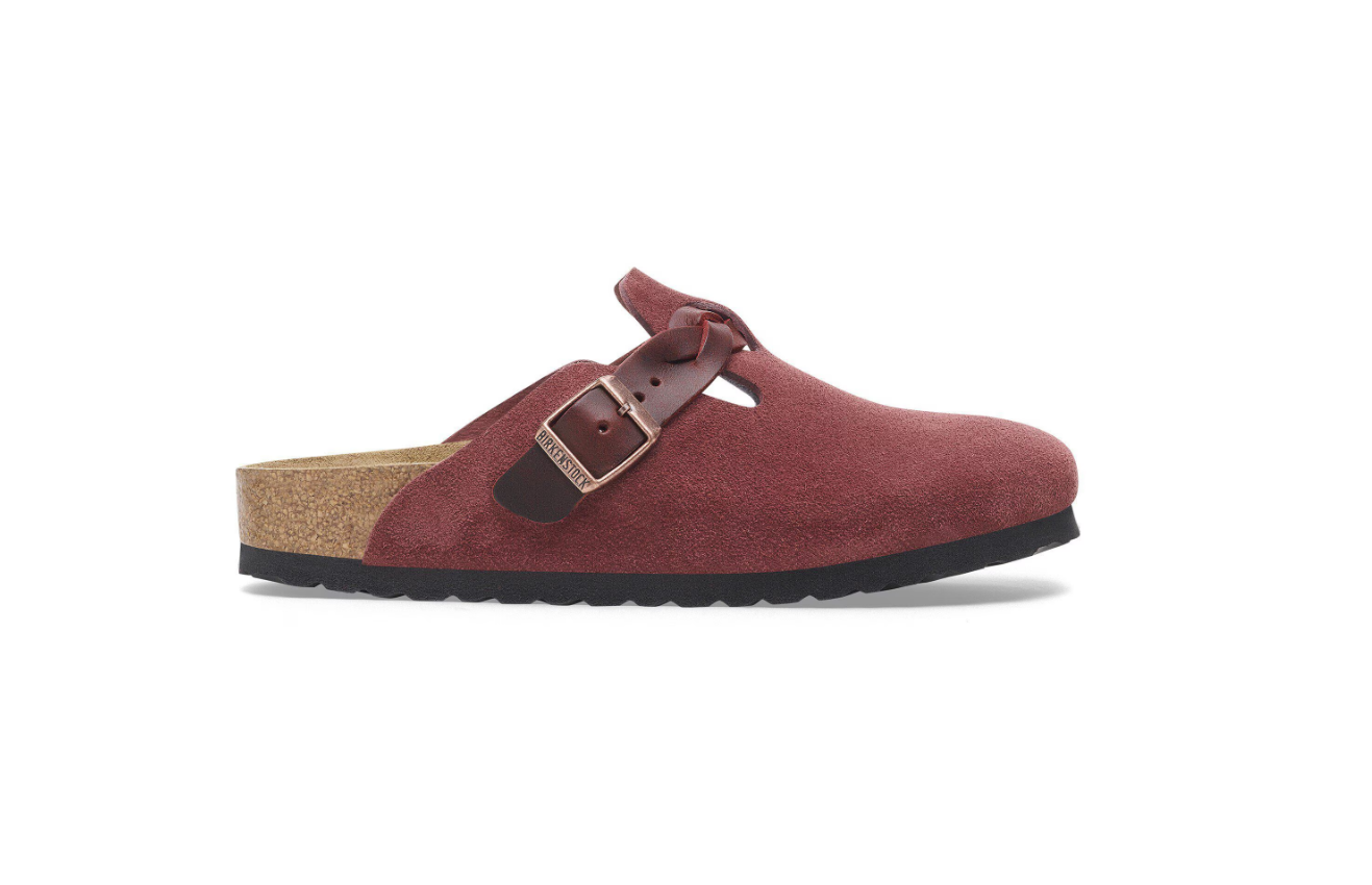 Birkenstock Boston Braided Suede Leather Zinfandel