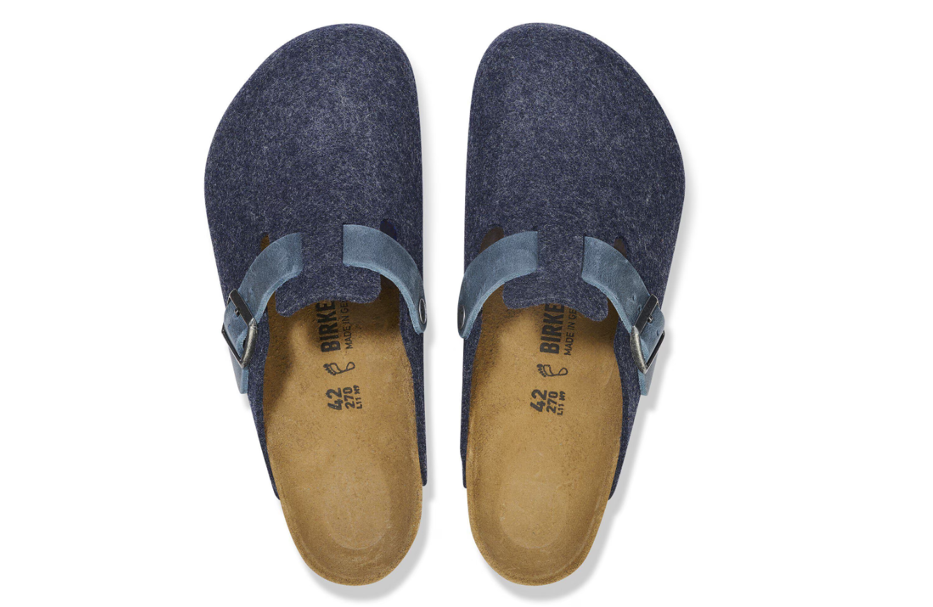 Birkenstock Boston Natural Leather Felt Clog Midnight