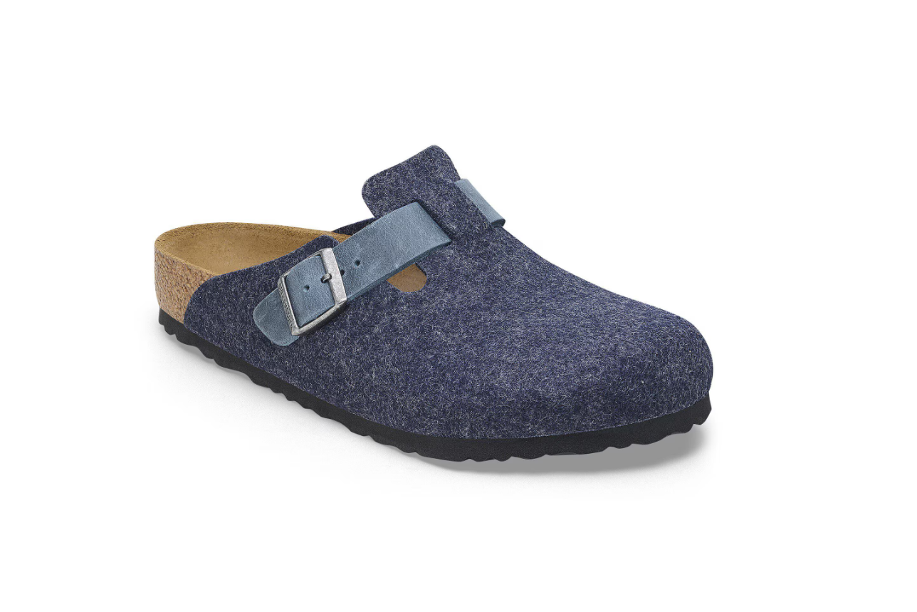 Birkenstock Boston Natural Leather Felt Clog Midnight