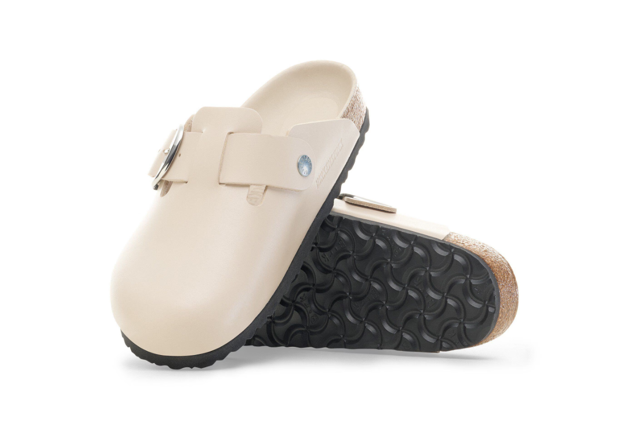 Birkenstock Boston Big Buckle Natural Leather New Dressy Oyster