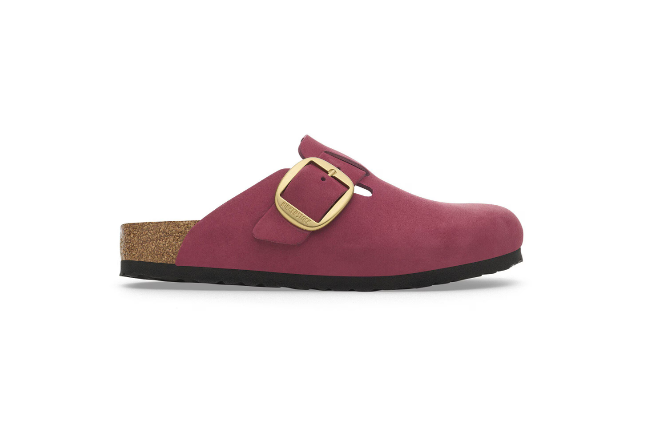 Birkenstock Boston Big Buckle Nubuck Leather Berry Crush