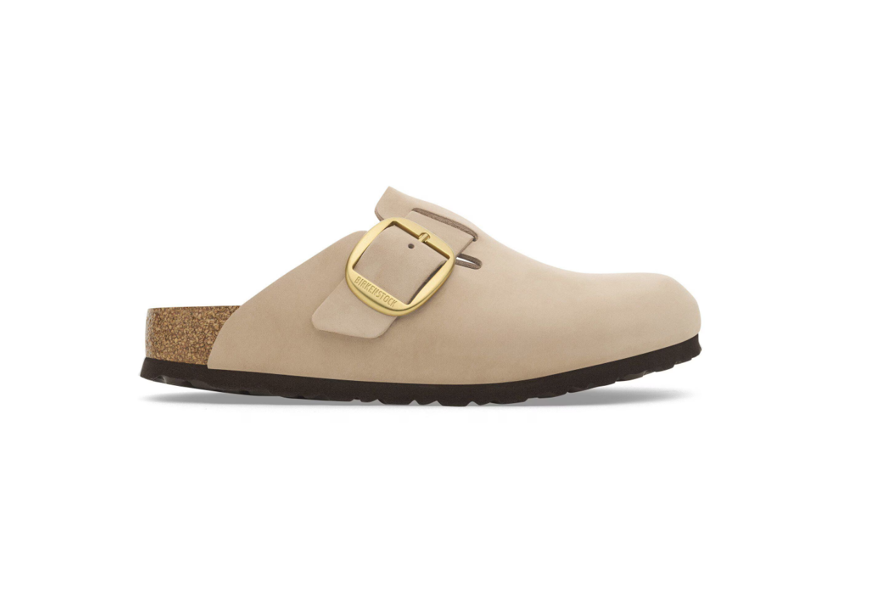 Birkenstock Boston Big Buckle Nubuck Leather Sandcastle