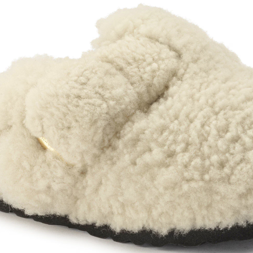 Birkenstock Boston Big Buckle Shearling Teddy Eggshell Clogs
