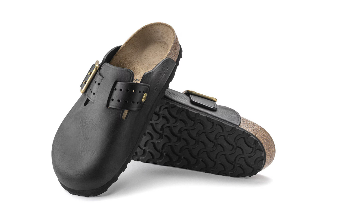 Birkenstock Boston Bold Natural Leather Black