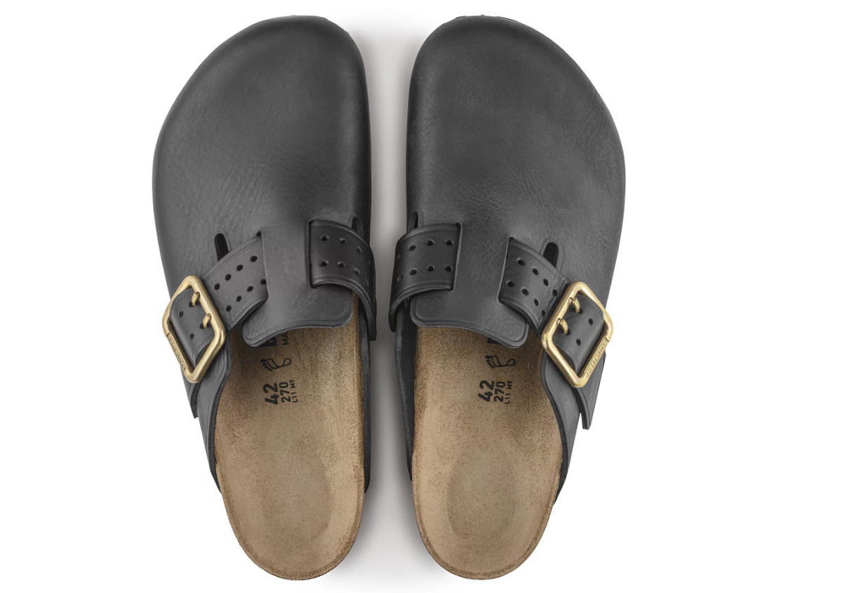 Birkenstock Boston Bold Natural Leather Black