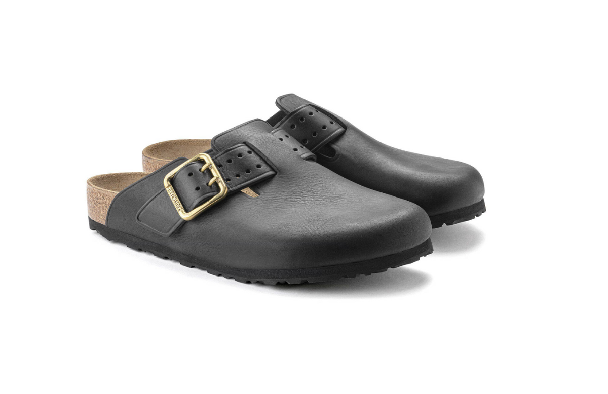Birkenstock Boston Bold Natural Leather Black