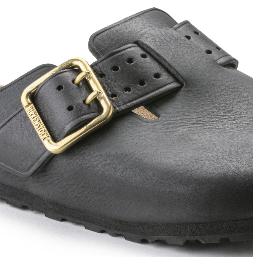 Birkenstock Boston Bold Natural Leather Black
