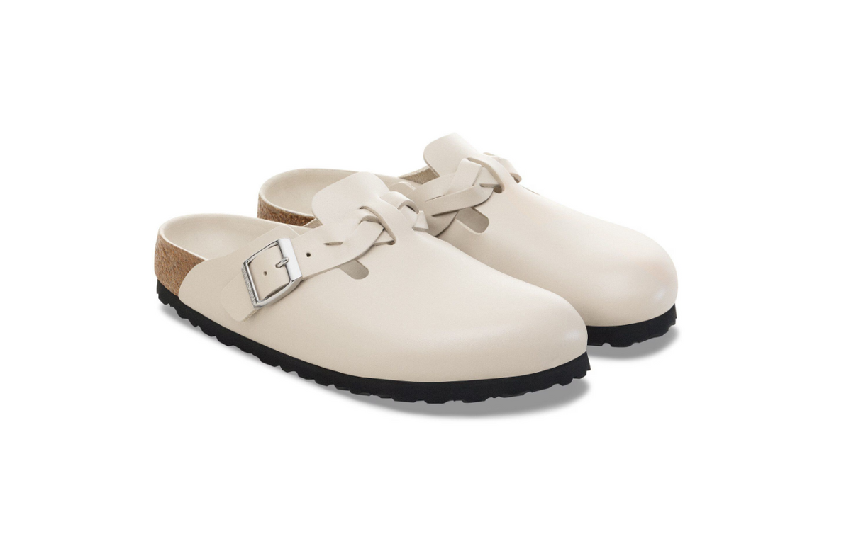 Birkenstock Boston Braided Amalfi Leather - Oyster, Narrow