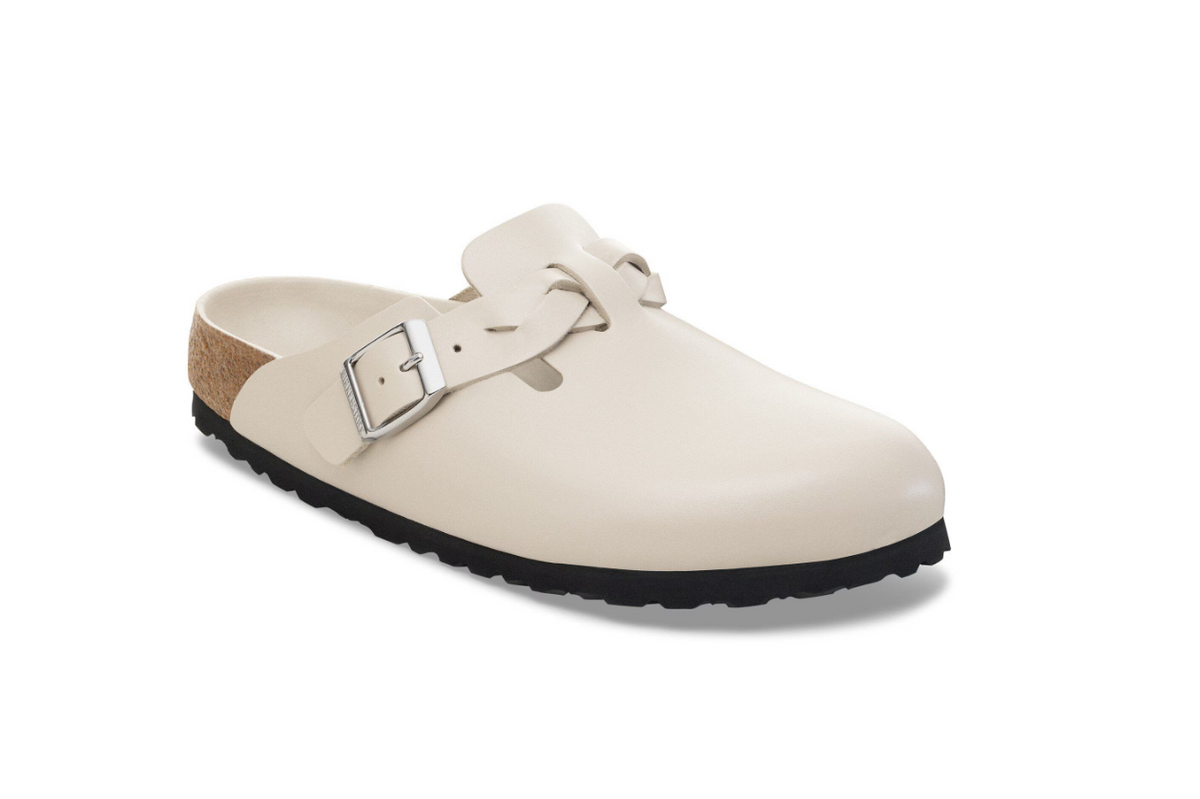 Birkenstock Boston Braided Amalfi Leather - Oyster, Narrow
