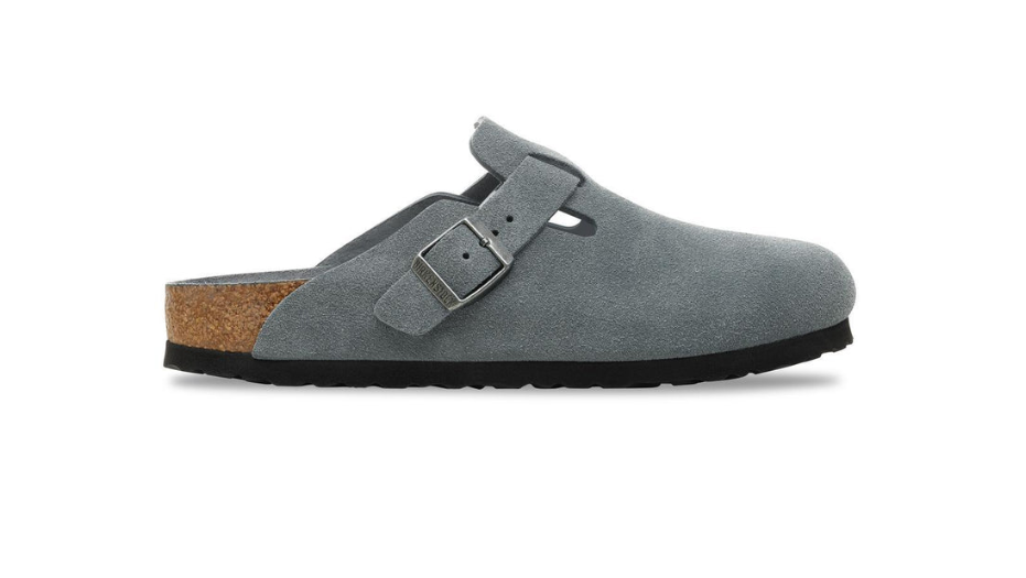 Birkenstock Boston Soft Footbed Suede Leather Basalt Gray Tonal