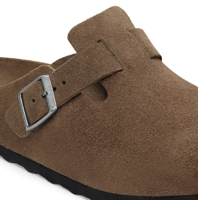 Birkenstock Boston Soft Footbed Suede Leather Dark Tea Tonal