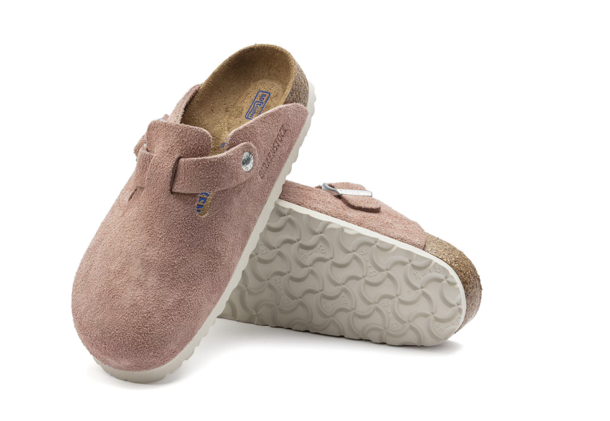 Birkenstock Boston Soft Footbed Suede Leather Pink Clay