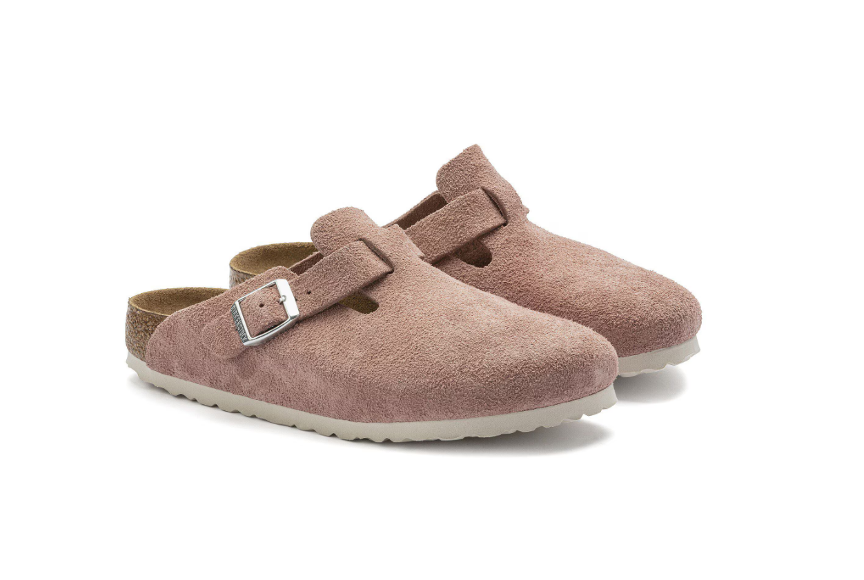 Birkenstock Boston Soft Footbed Suede Leather Pink Clay
