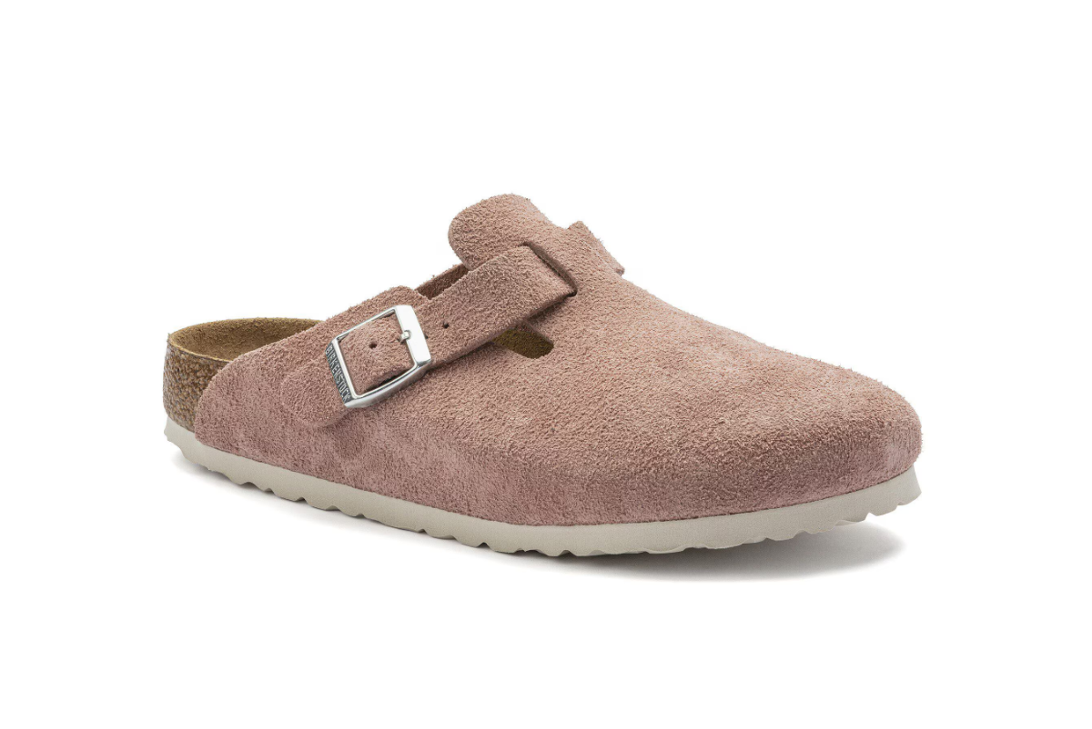 Birkenstock Boston Soft Footbed Suede Leather Pink Clay