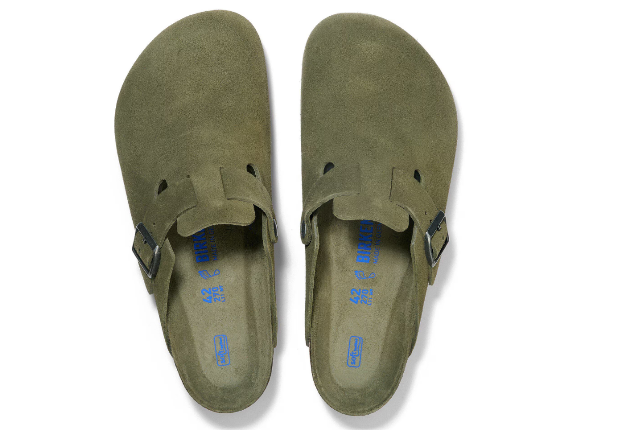Birkenstock Boston Soft Footbed Suede Leather Thyme Tonal FB