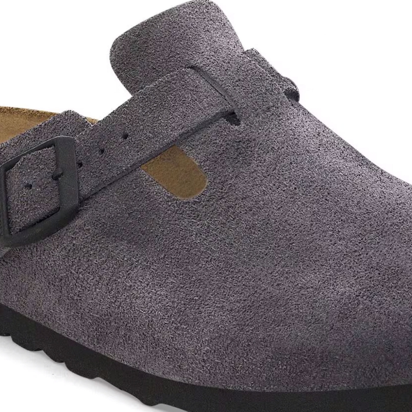 Birkenstock Boston Suede Leather Velvet Grey Clog