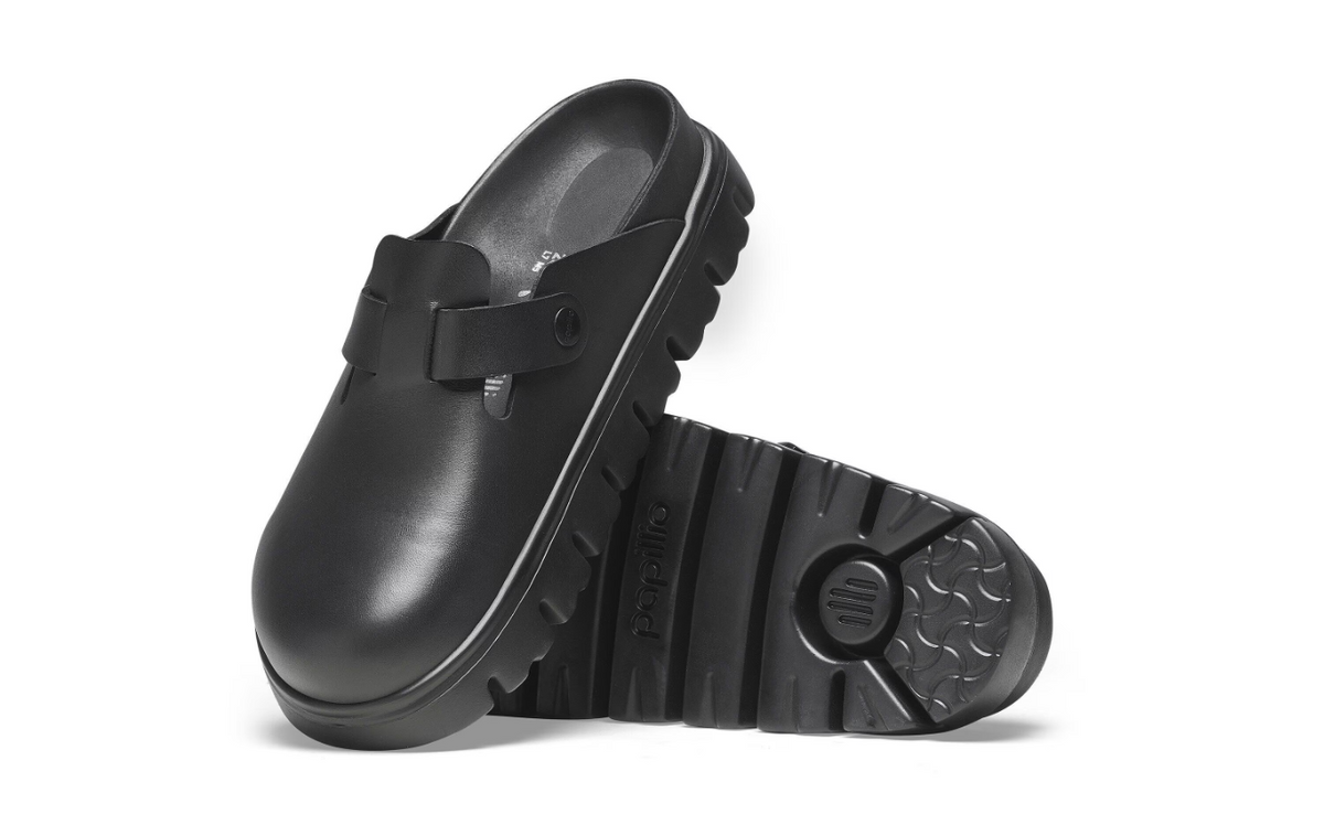 Birkenstock Boston Chunky Natural Leather Black Clog - Black, Narrow