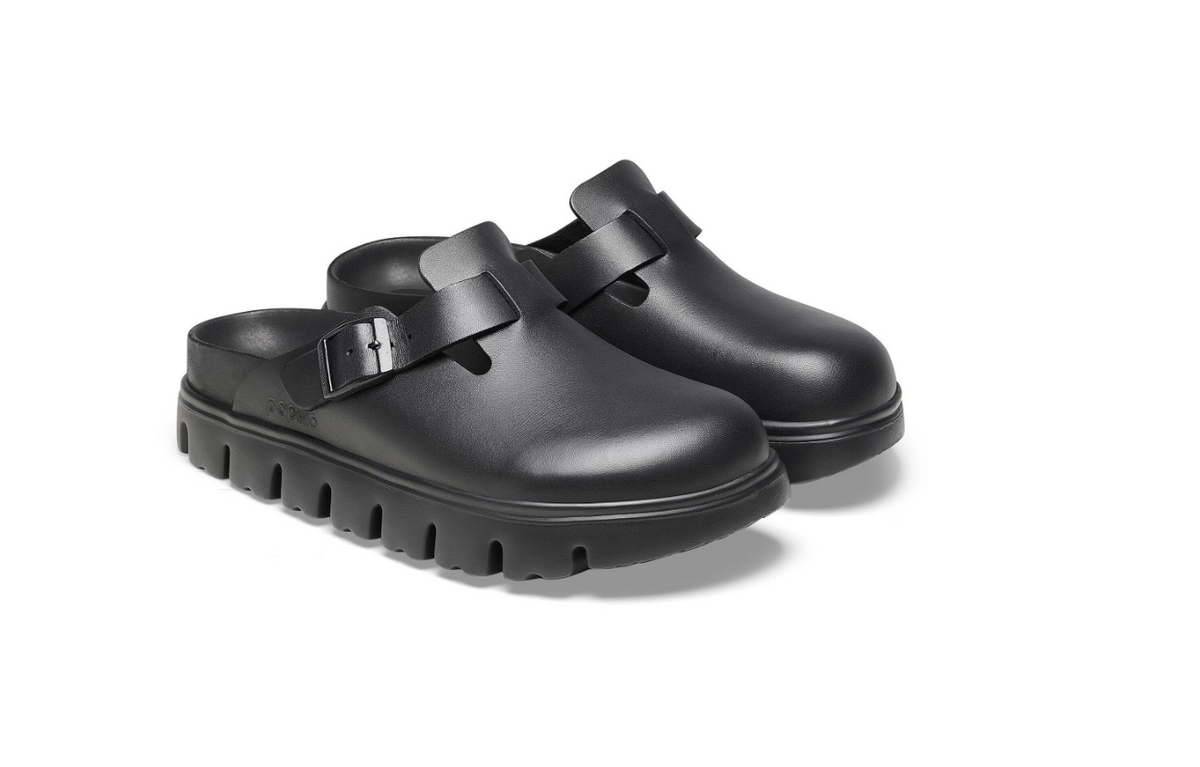 Birkenstock Boston Chunky Natural Leather Black Clog - Black, Narrow
