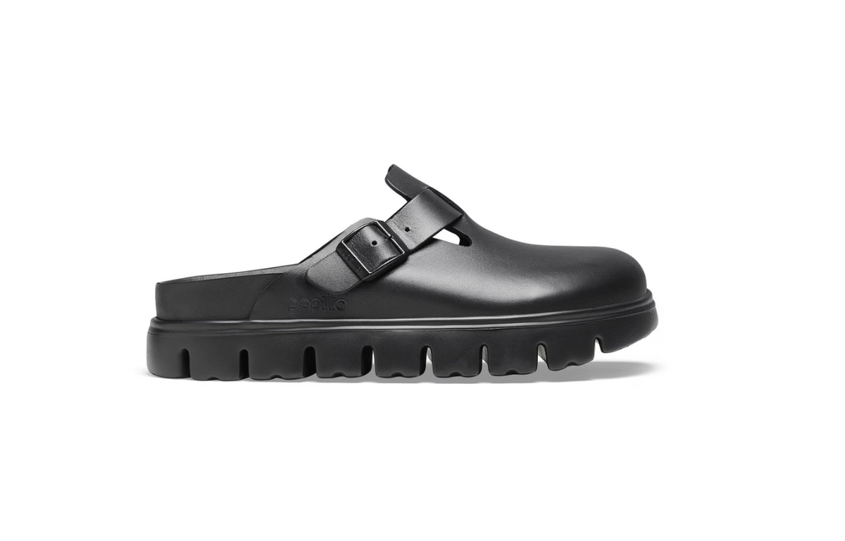 Birkenstock Boston Chunky Natural Leather Black Clog - Black, Narrow