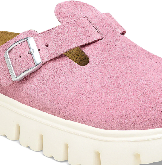 Birkenstock Boston Chunky Suede Leather Candy Pink