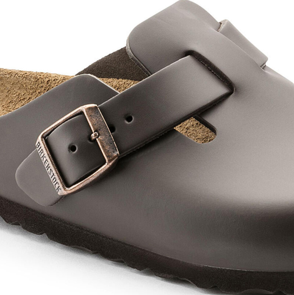 Birkenstock Boston Natural Leather Clog Dark Brown